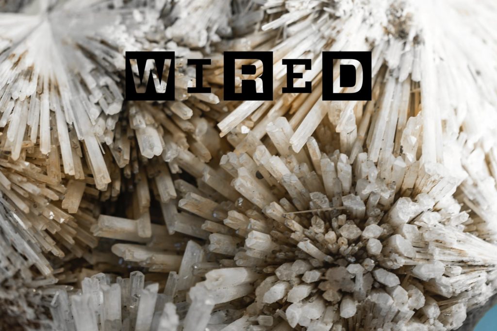 Zeolite crystals with Wired Magazine Logo