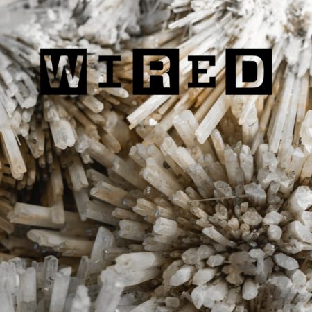 Zeolite crystals with Wired Magazine Logo