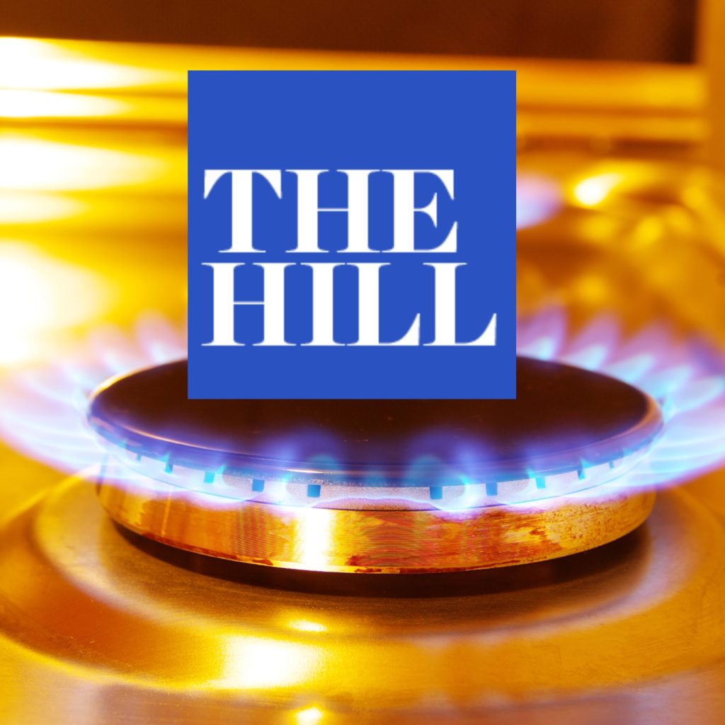 A methane stove burner with The Hill logo superimposed.